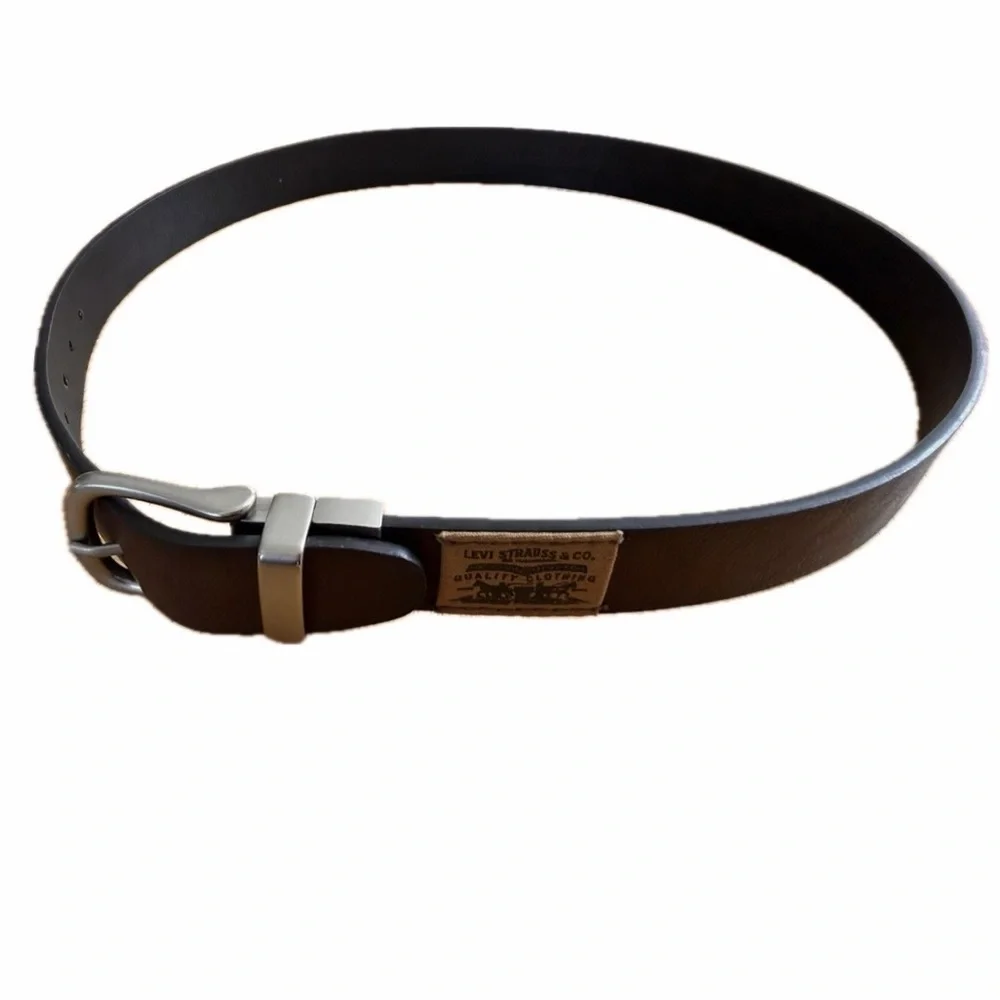 Levis Boy's Reversible Nickel Logo Patch Belt L 30-32 Brown/Black